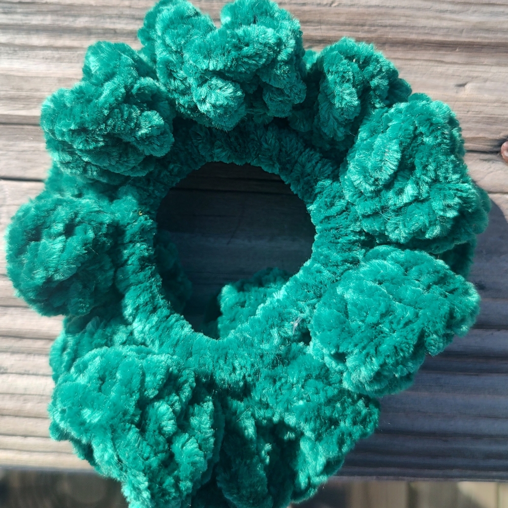 Green Velvet Scrunchie